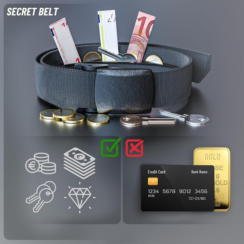 NeutralCare™ StealthZip Hidden Pocket Belt