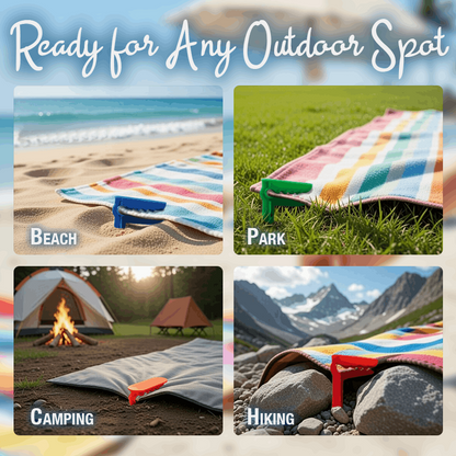 NeutralCare™ Windproof Beach Blanket Anchor Stakes Clips Set