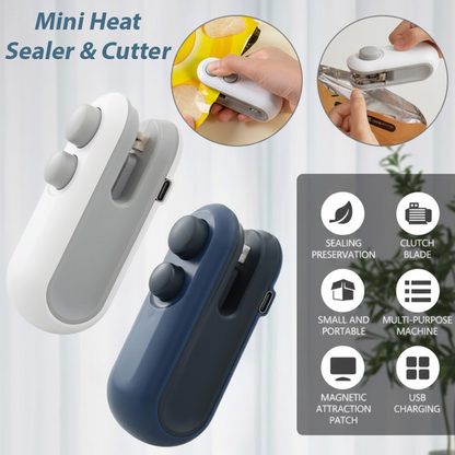 NeutralCare™ FoodLock 2-in-1 Mini Heat Sealer Cutter