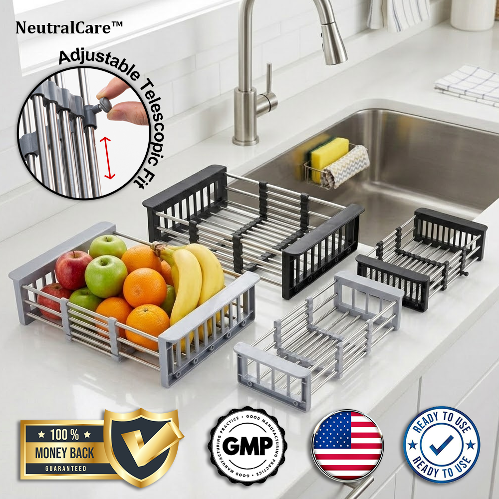 NeutralCare™ FlexiDrain Extendable Sink Basket Rack
